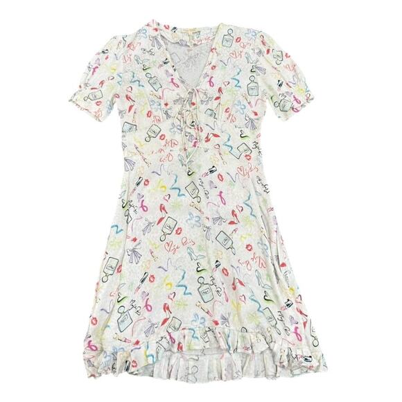 Maje Ramake Dress in White Multi, Size FR 38/US 4-6 - Picture 3 of 6